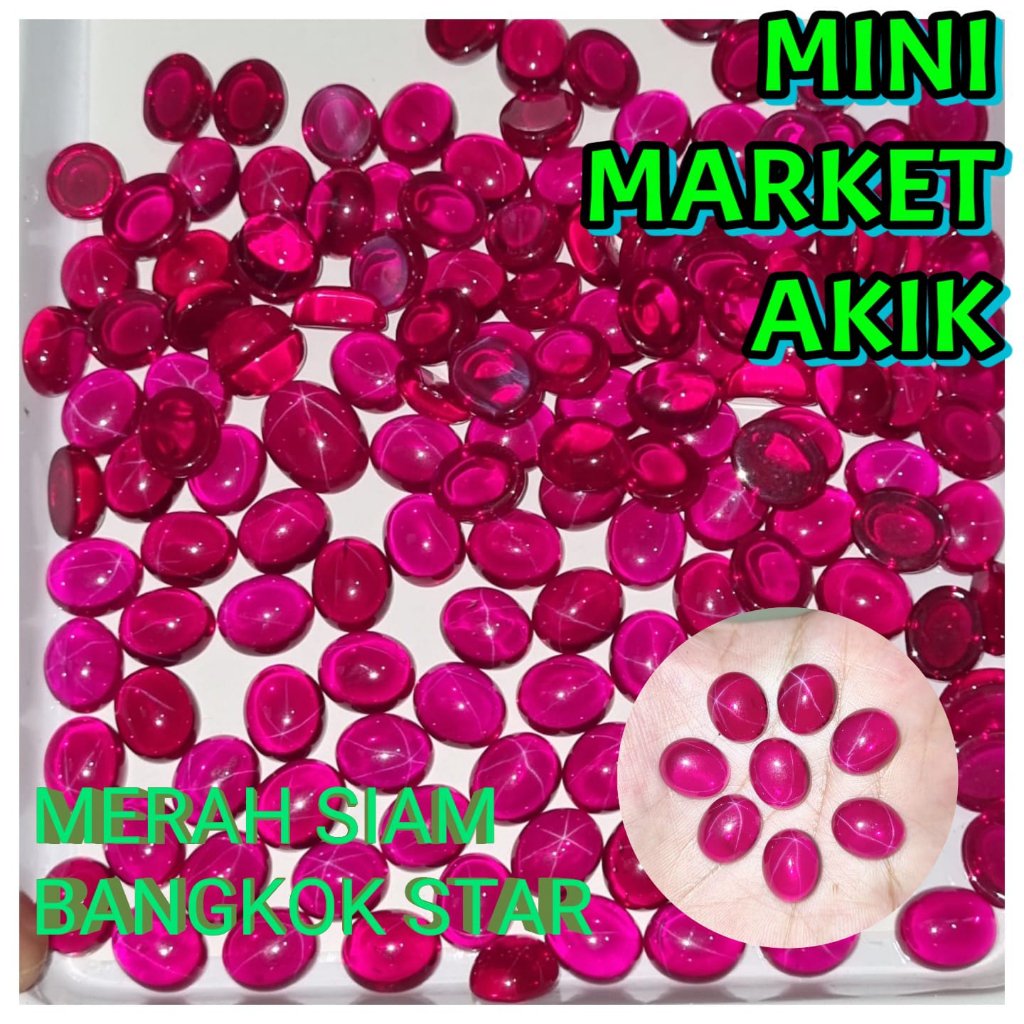 Batu merah siam / merah siem star bangkok sintetic dim 10 mm