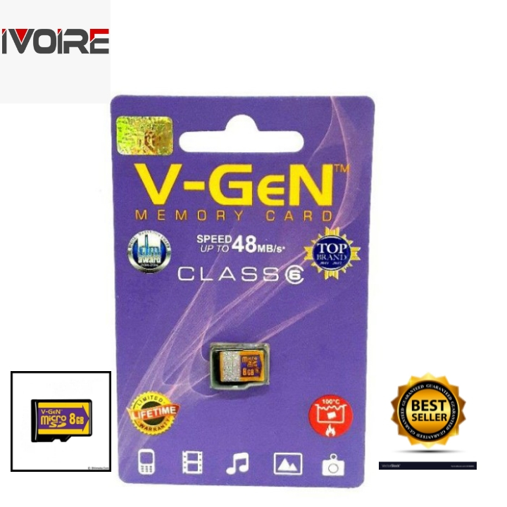 Memori Micro SD 8GB Class 6 Memory Card Non Adaptor VGen
