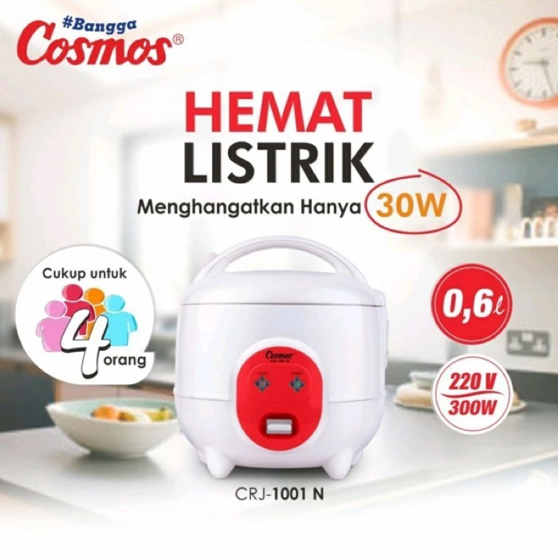 COSMOS RICE COOKER MINI / MAGIC COM KECIL / PENANAK NASI CRJ-1001N (0.6L)