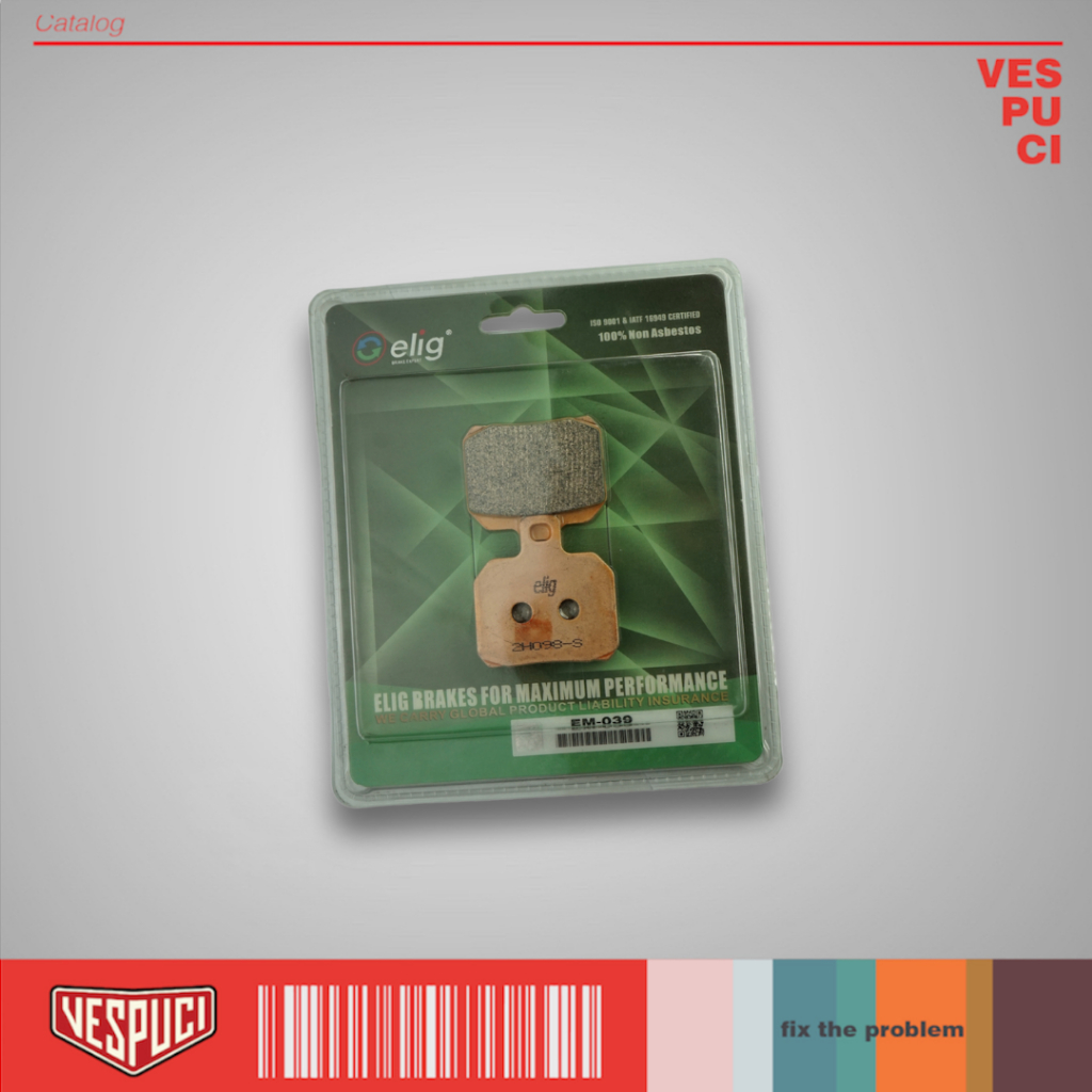 Brake Pad Kanvas Kampas Rem Depan Elig Sintered Untuk Model Caliper Brembo 2 Piston