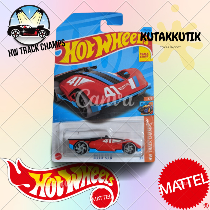 Hot Wheels Mobil Rollin Solo Merah No 41 Lot K 2023 HW Track Champs