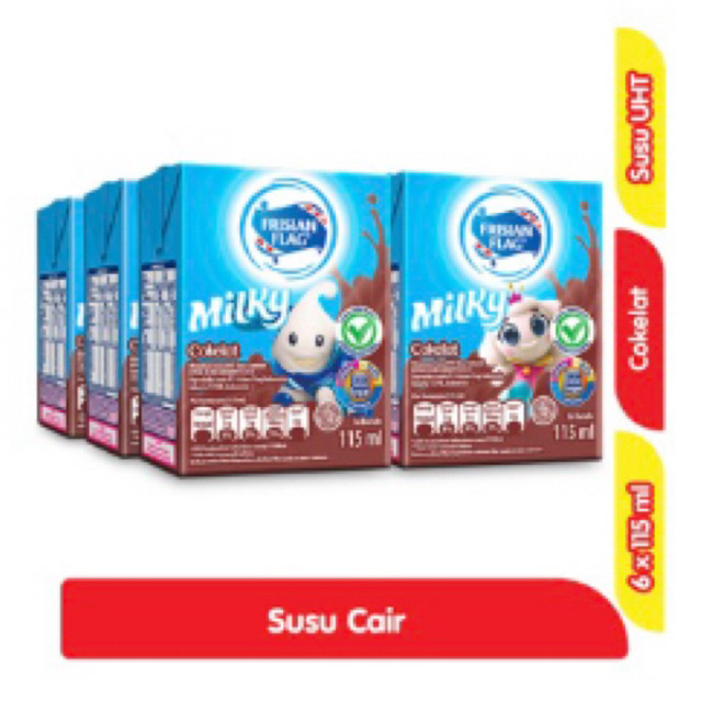

FRISIAN flag milky susu uht coklat 6 x 115 ml