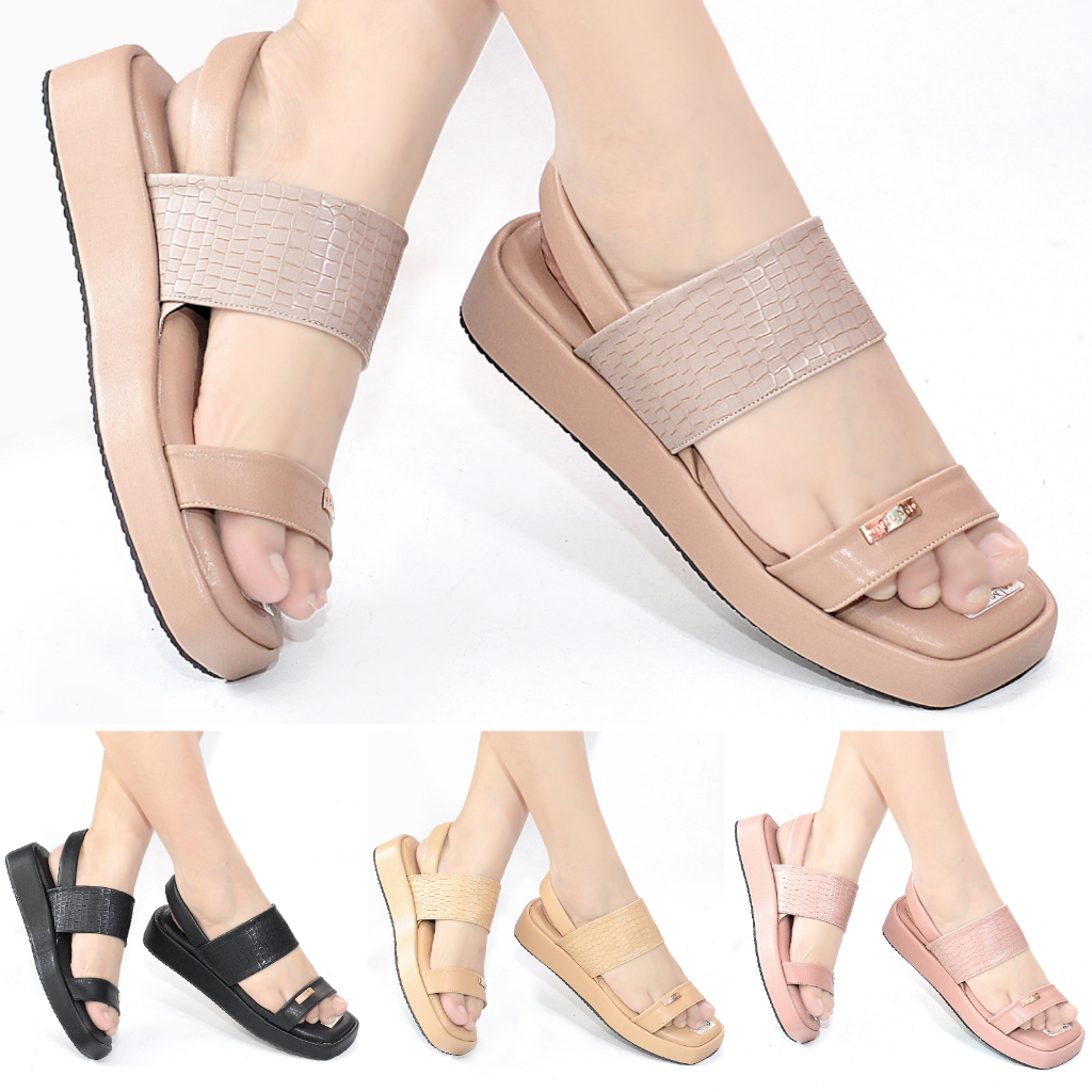 Sandal Wanita Tali Platform Sandal Wanita Wedges Tali Terbaru Sandal Wanita Korean