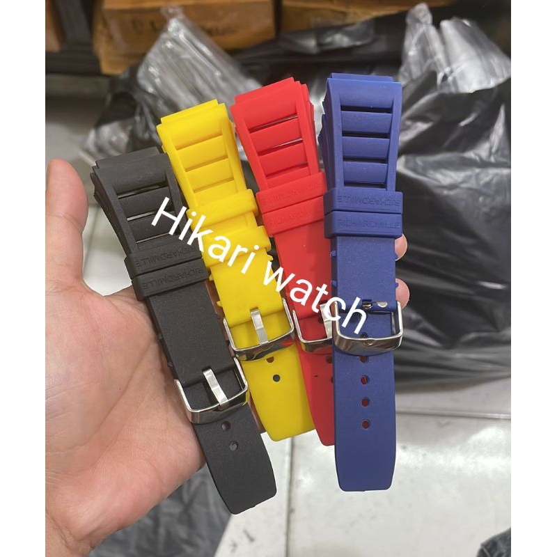 Tali strap jam tangan Rm Richard Mille Mile pen pin springbar Rubber karet pria watch
