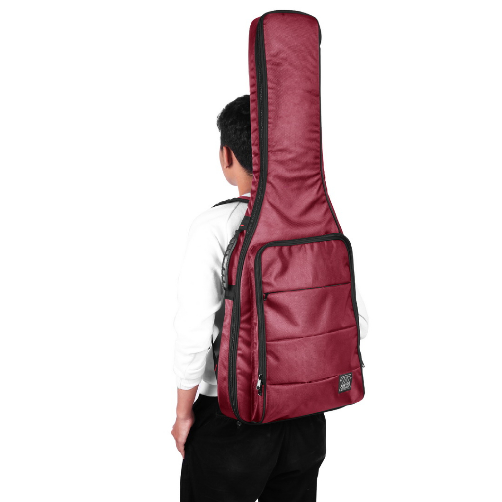 Zorc - Valen | Tas Gitar Elektrik Tahan Air | Softcase Gitar Listrik | Gigbag Marun