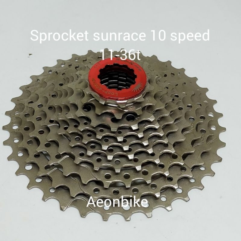 sprocket sunrace 10 speed 11-36t model cassette gear sepeda