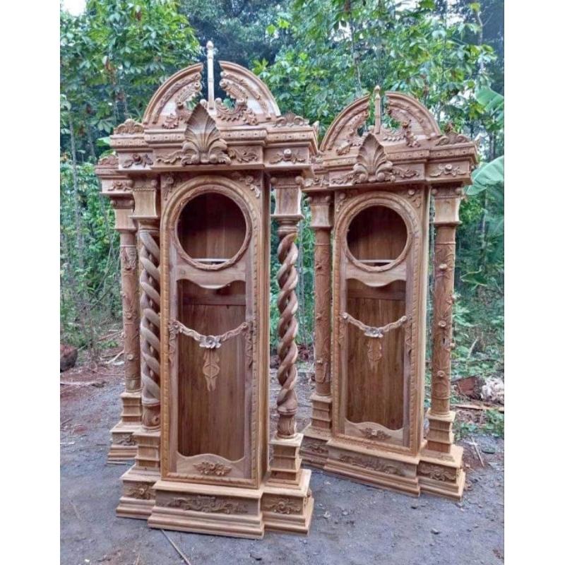 Lemari jam jati/lemari jam brawijaya/lemari jam hias/jam hias