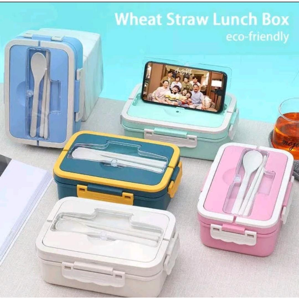 Lunch box / Tempat Makan PP Jerami Gandum 1000 ml / Kotak Makan