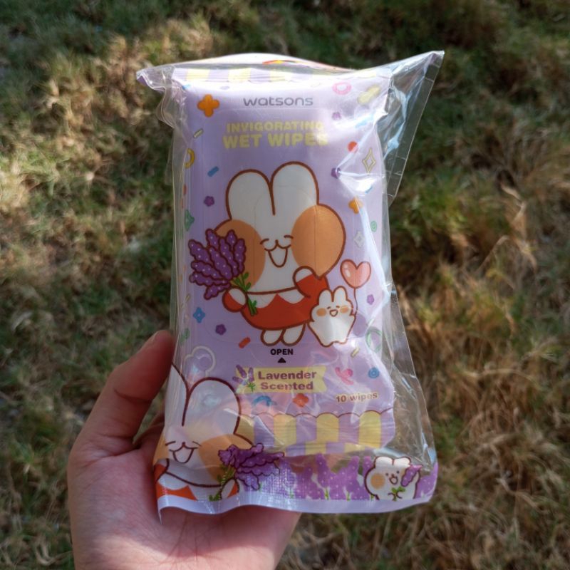 Watson's Dalgona Invigorating Wet Wipes lavender 10×3'S Tisu tissue basah anti iritasi
