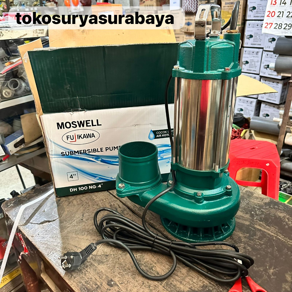 Pompa Celup Air Kotor Output 4 INCH 2 HP 1500 watt 220 Volt  - MOSWELL FUJIKAWA DH 100 NG 4" pompa c