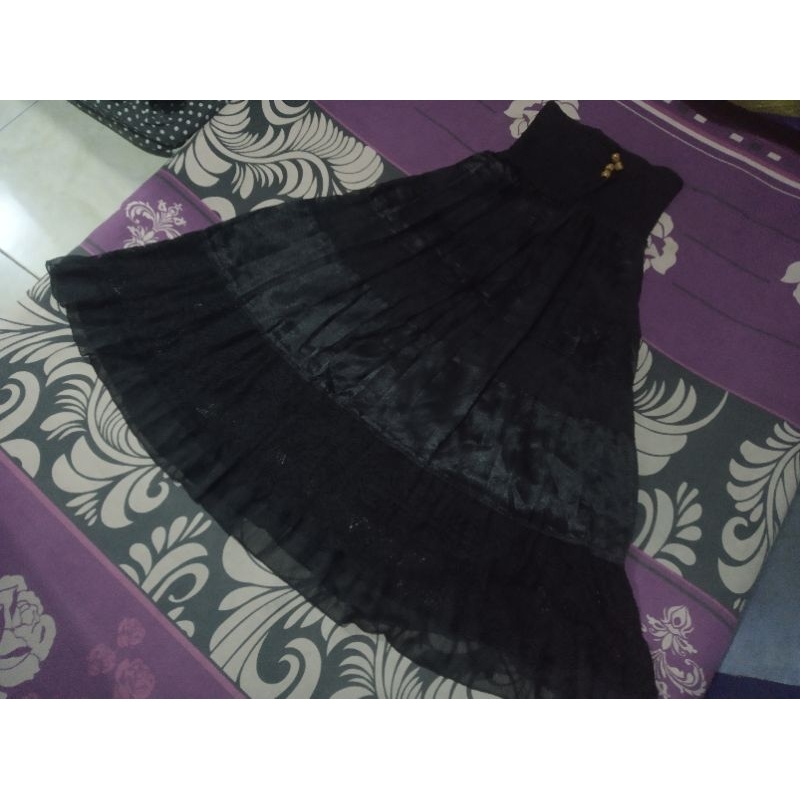 Dress tali leher/rok hitam preloved new