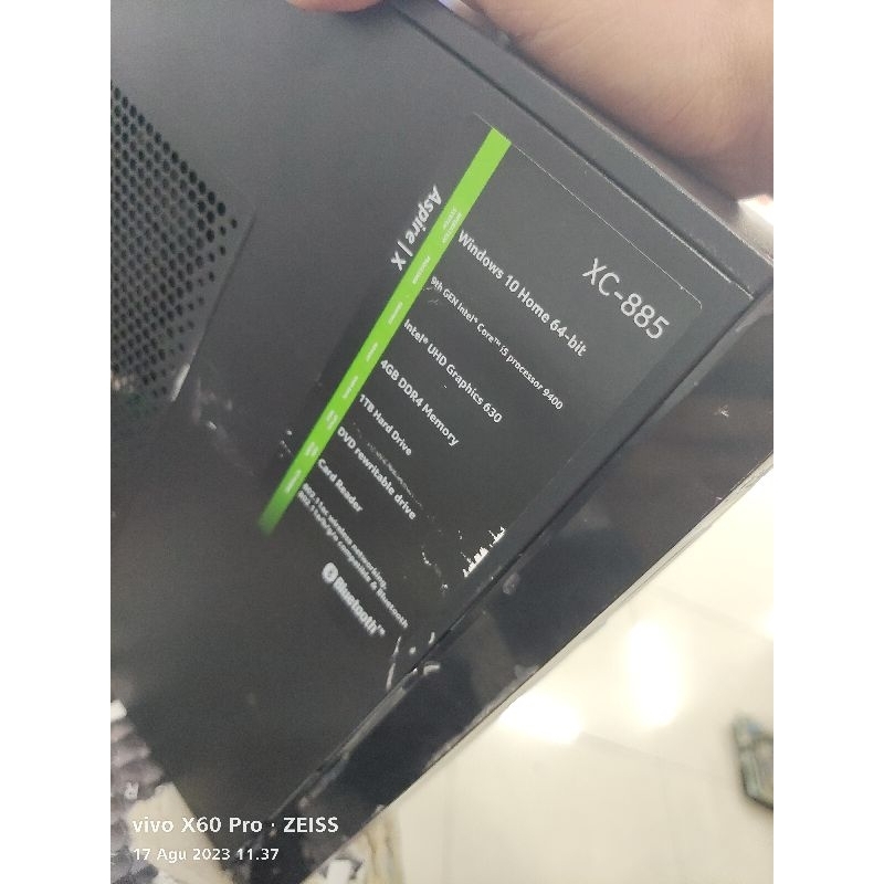cpu Acer aspire xc885 core i5-9400 ram 8gb ddr4 harddisk 1tb