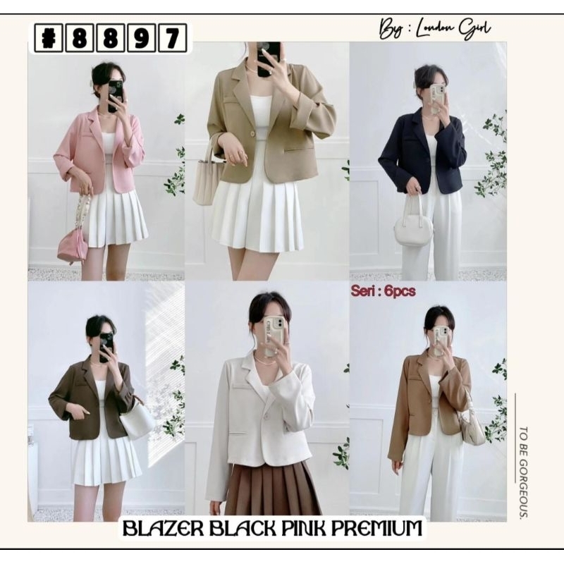 Atasan Balzer Black Pink Terbaru Import Blazer import Wanita terbaru By London girl