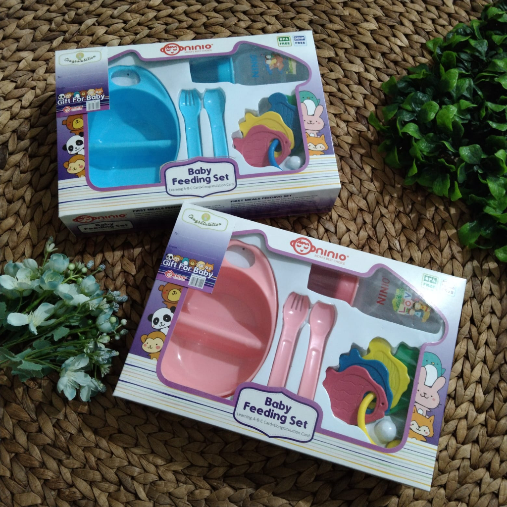 Ninio Feeding Set BG-239 - Peralatan Makan Bayi - Baby Gift - Kado Bayi
