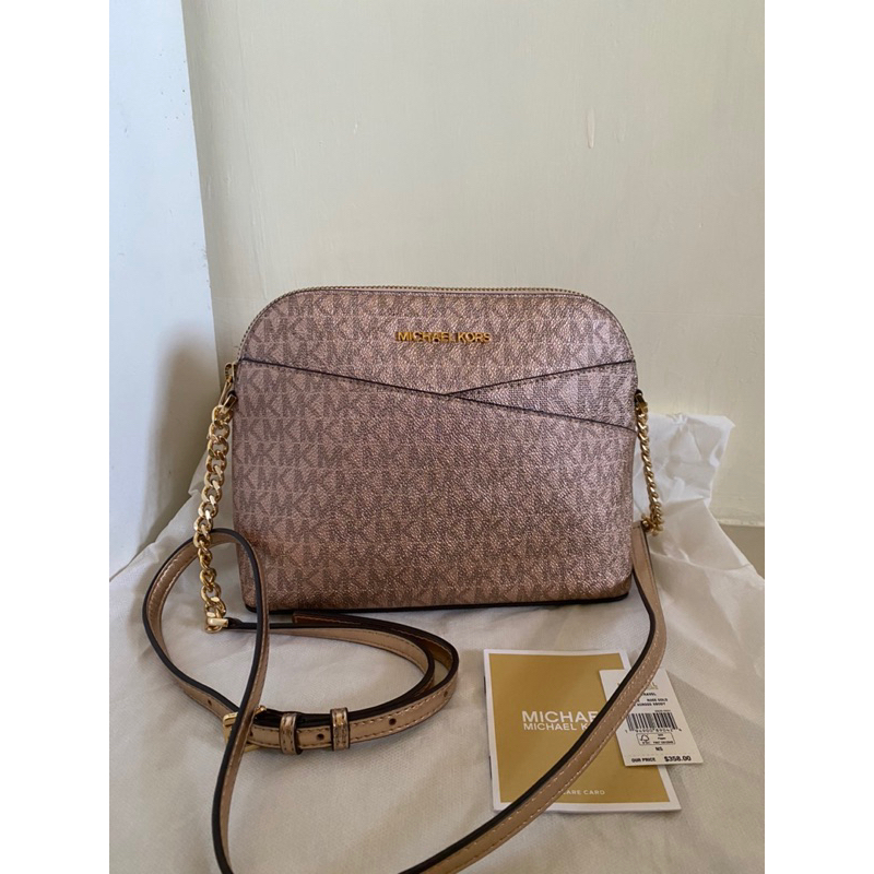 preloved michael kors MK medium dome crossbody in ROSE GOLD