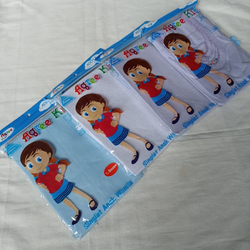 Kaos singlet anak perempuan umur 2- 10 tahun