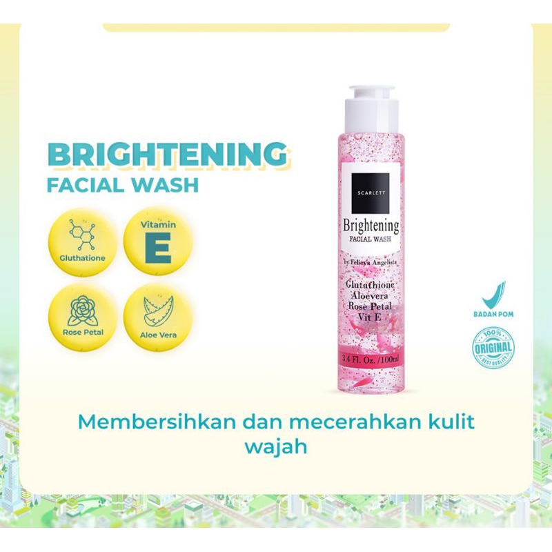 Skincare BPOM SCARLETT ori Whitening membuat Glowing dengan Toner Brightly pink