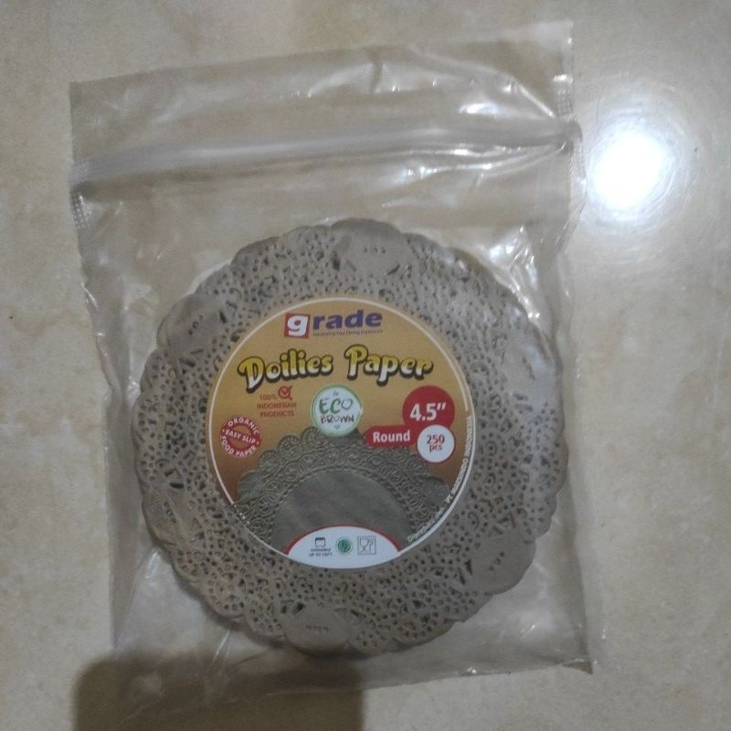 Doilies Paper 4,5" Brown (grade) / Kertas Bunga 4,5 coklat / Paper Doilies 4,5 Coklat