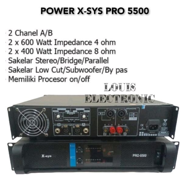 Power Amplifier X-sys Xsys PRO 5500 2 Channel ORIGINAL