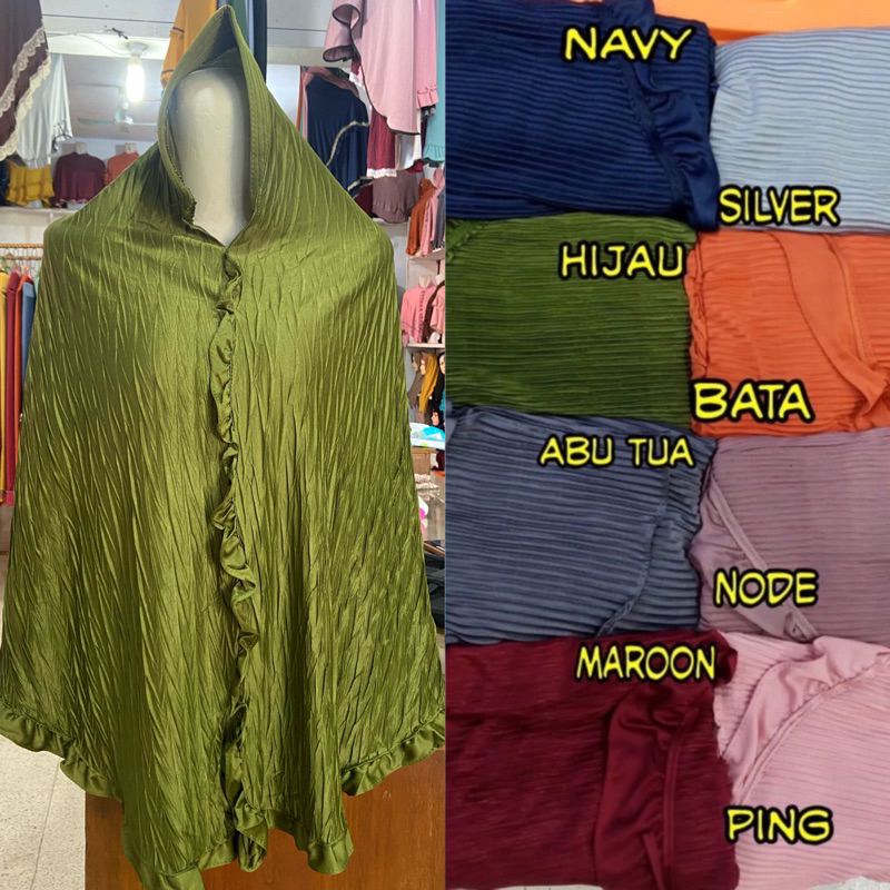 Hijab Sorong lurik plisket jumbo premium rempel bunga tengah | Hijab instan plisket lidi | Sorong pl