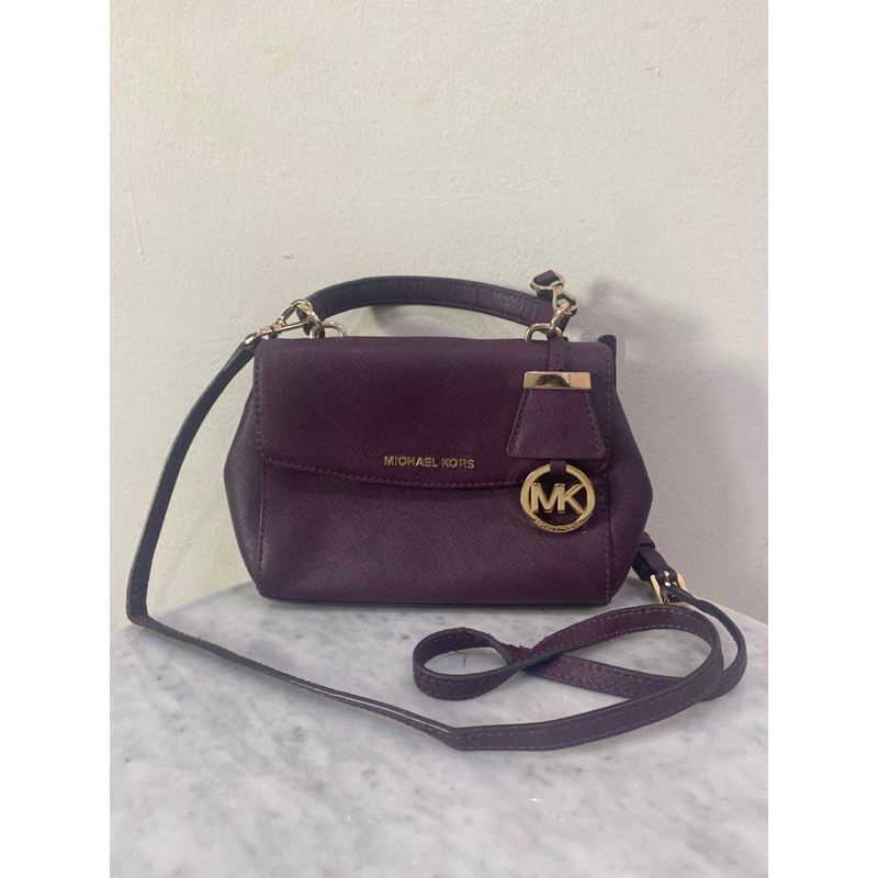 Michael Kors sling bag cross body Ava Damson XS in burgundy BRANDED ORIGINAL AUTHENTIC SEPATU TAS DO