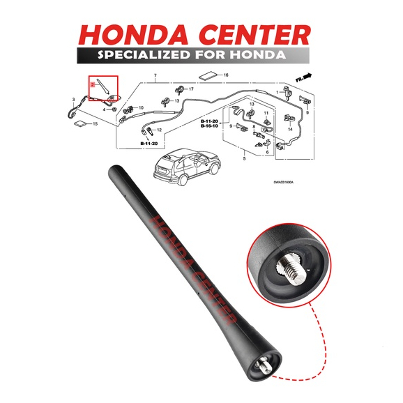 ELEMENT ANTENA ANTENE BELAKANG CITY GM2 JAZZ GE8 FREED CRV RE GEN3 2008 2009 2010 2011 2012 2013 2014 2015