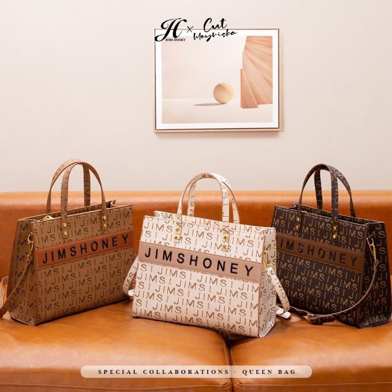 Queen bag Jims Honey Tas selempang wanita original murah impor realpic cod tote bag print official store