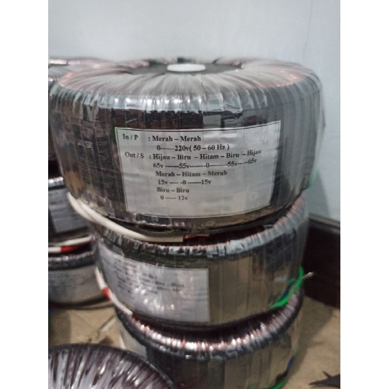 trafo toroid donat 15a ct65v..55v murni