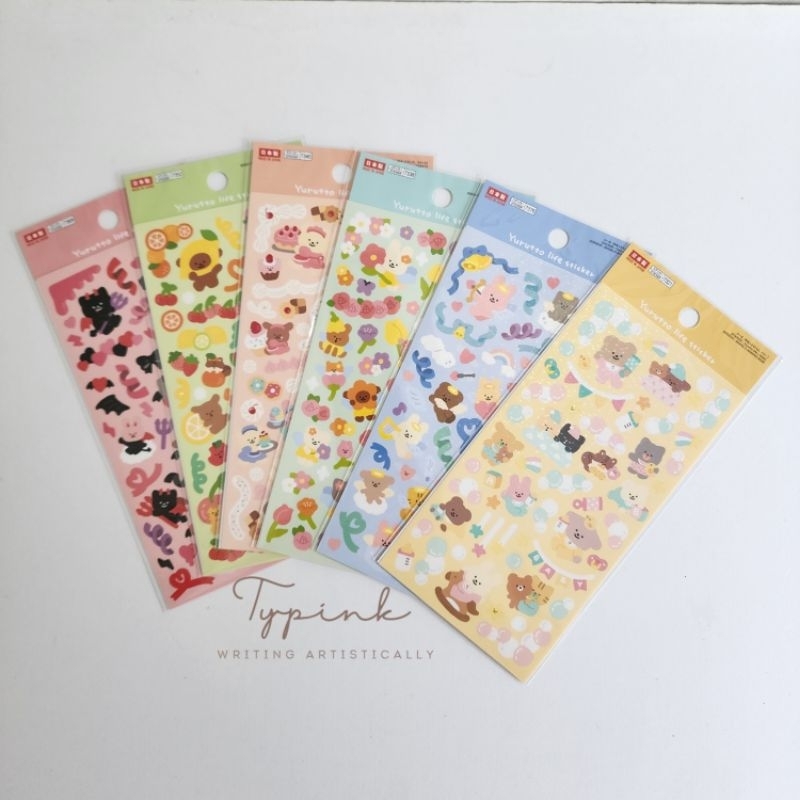 

YURUTTO STICKER DECO PHOTOCARD DECORATION BEARS STICKERS STIKER MADE IN JAPAN
