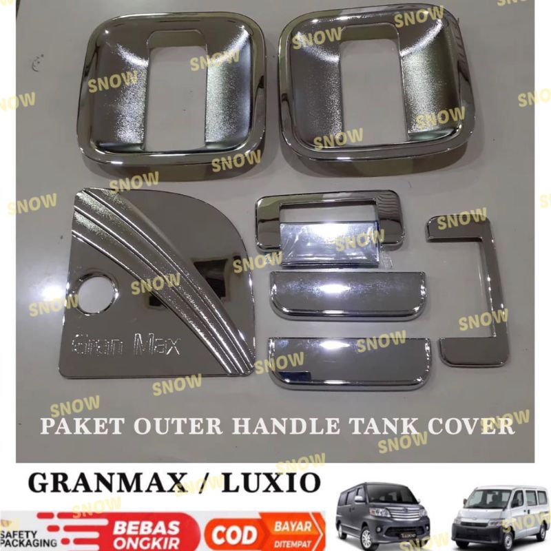 Paket Outer Handle Tank Cover Gran Max Grandmax Granmax  Luxio Chrome