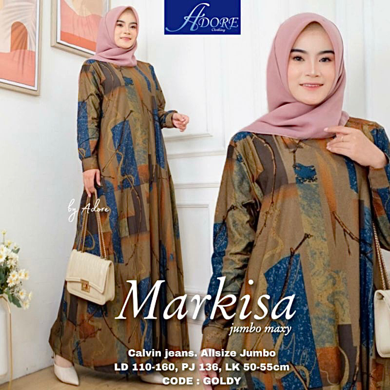 Markisa Jumbo Maxy LD110 - Gamis Calvin Jeans Terbaru Jumbo / Hawa Dress / 023-7126