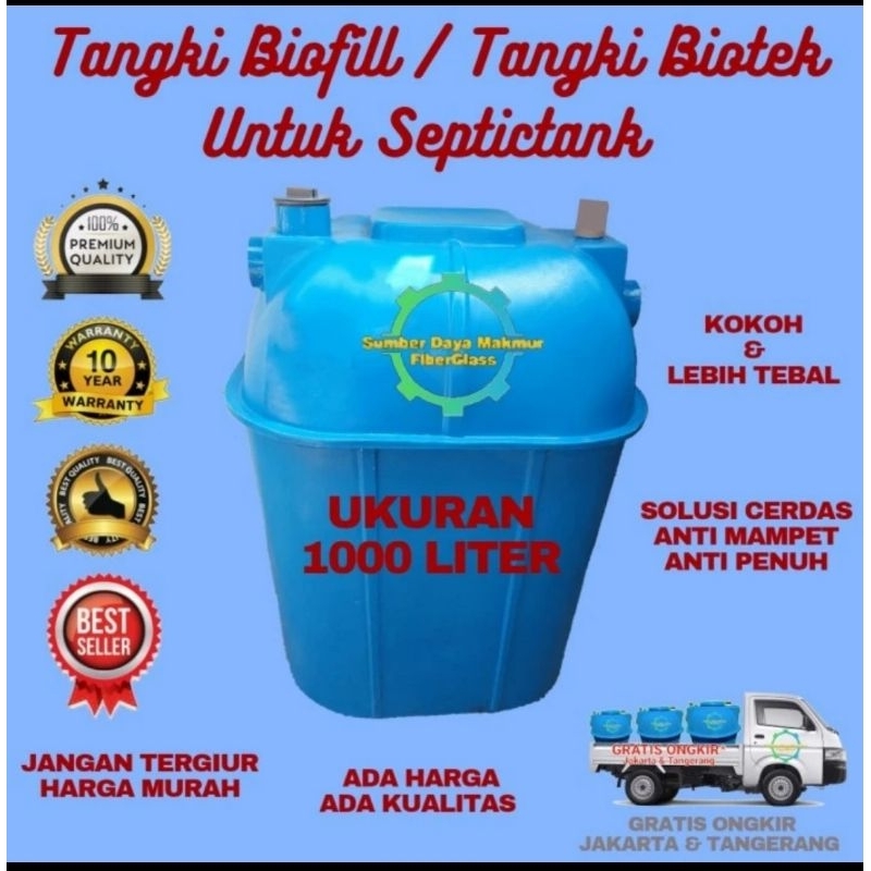 tangki biotek, biofilter, biofill, biotech untuk septiktank 1000 liter