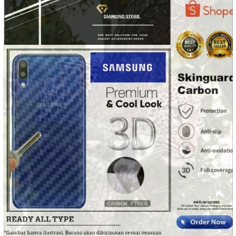 SAMSUNG SKIN CARBON GUARD SKIN GARSKIN ANTI GORES BELAKANG SKIN CARBON A14 5G A34 A54 A24