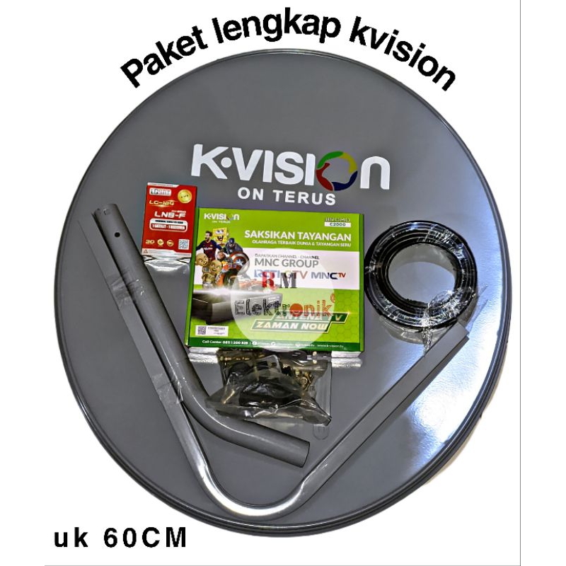 Paket antena parabola K-Vision/Lg sat 60CM(Mesin, lnb, kabel15mtr)