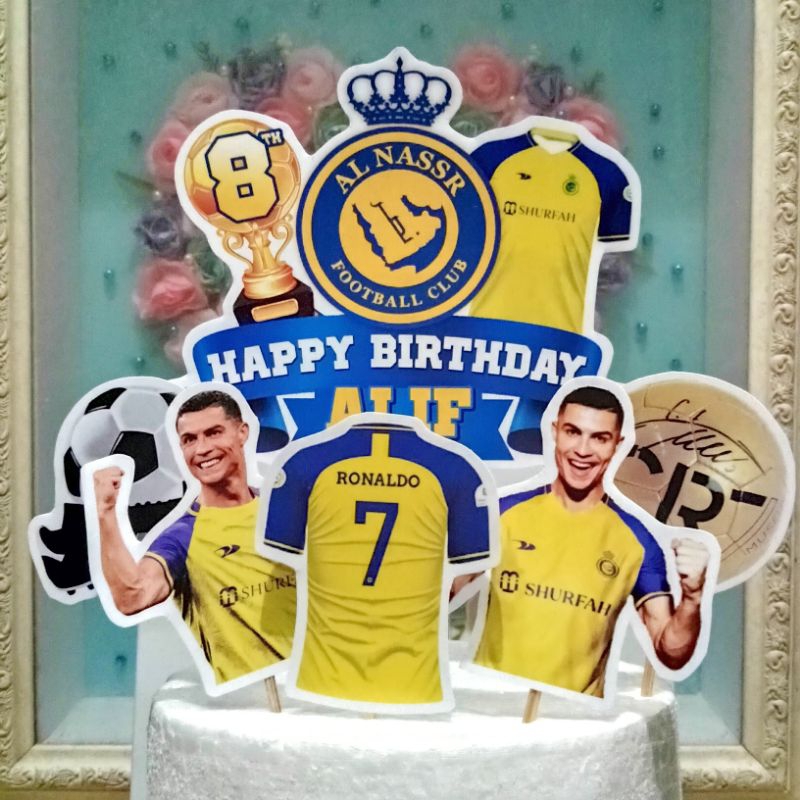 Topper Kertas RONALDO AL NASSR FC Kue Ulang Tahun / Birthday Cake / hiasan kue/ tusuk kue | bebas cu