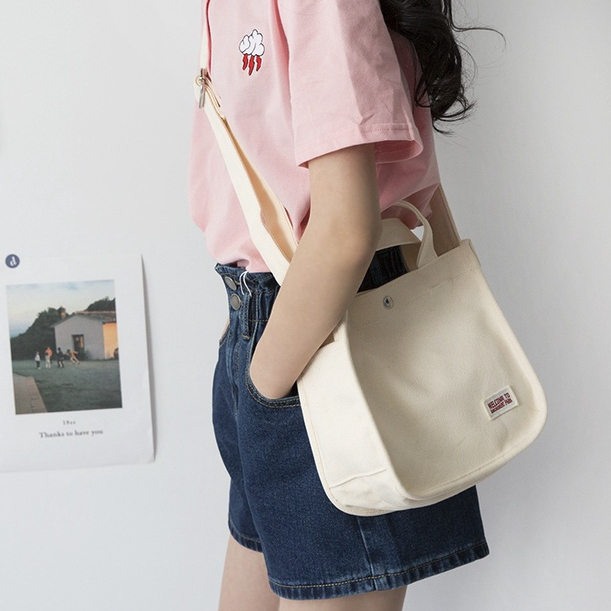 Tas Selempang Wanita Color Sling Bag Canvas Korean Style Import