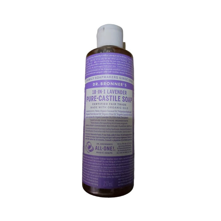 Dr Bronners Pure Castile Liquid Soap | Lavender | Unscented | Eucalyptus | Peppermint | Citrus | Tea Tree | 473ml &amp; 237ml