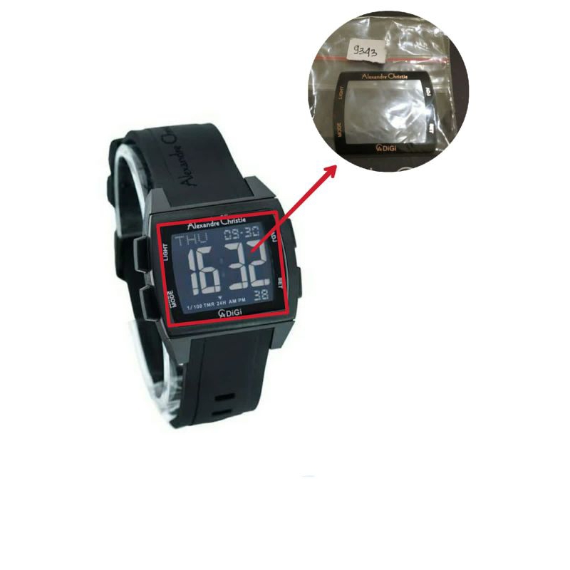 kaca jam tangan Alexandre Christie 9343 original