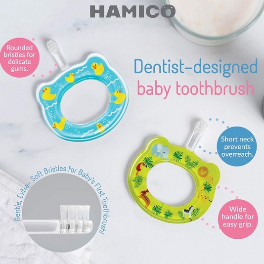 Hamico Baby Toothbrush - Training Toothbrush Sikat Gigi Anak Bayi Toddler Latihan Kids Pembersih Mulut Oral Care Kit