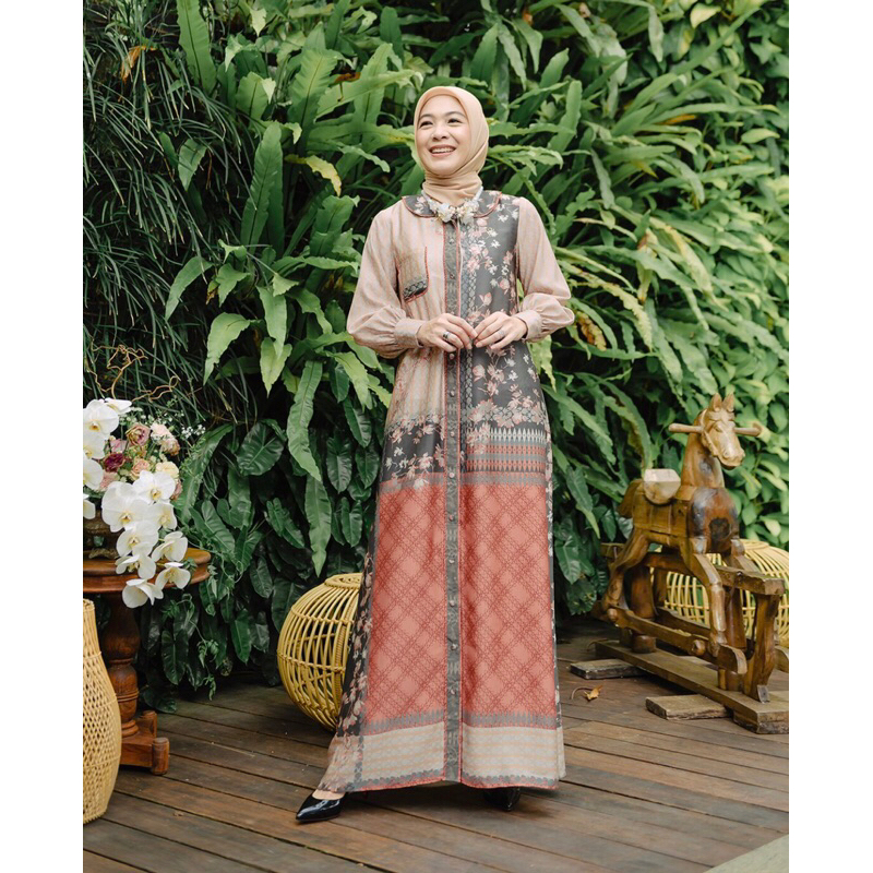 Baju lebaran anandayu dress by muda.official size l warna terracota