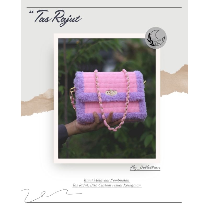 DIY Tas rajut | DIY tas plastik canvas | benang chenille | benang poppy | plastik canvas | tas selem