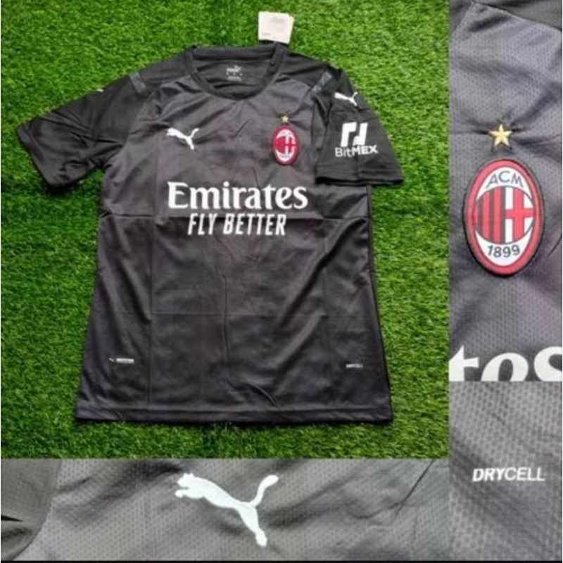 import Jersey Bola AC Milan GK Kiper BLACK Hitam 2021/2022 premium GO import 21/22 grade ori official