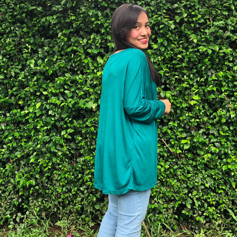 Defect Daun Panjang - Blouse Oversize Polos - Atasan Jumbo