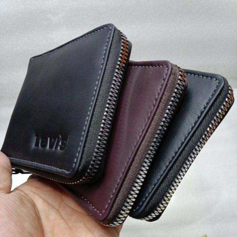 Dompet Kulit Resleting L-1050 Pria Wanita Hitam &amp; Coklat