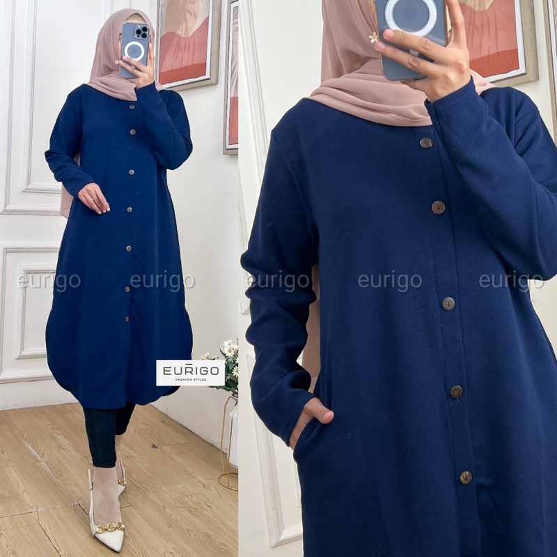 SABELA Tunik  -  Tunik Milano Premium LD100 / Long Tunik / Saku Kiri&amp;Kanan / R.3 - 189-5312