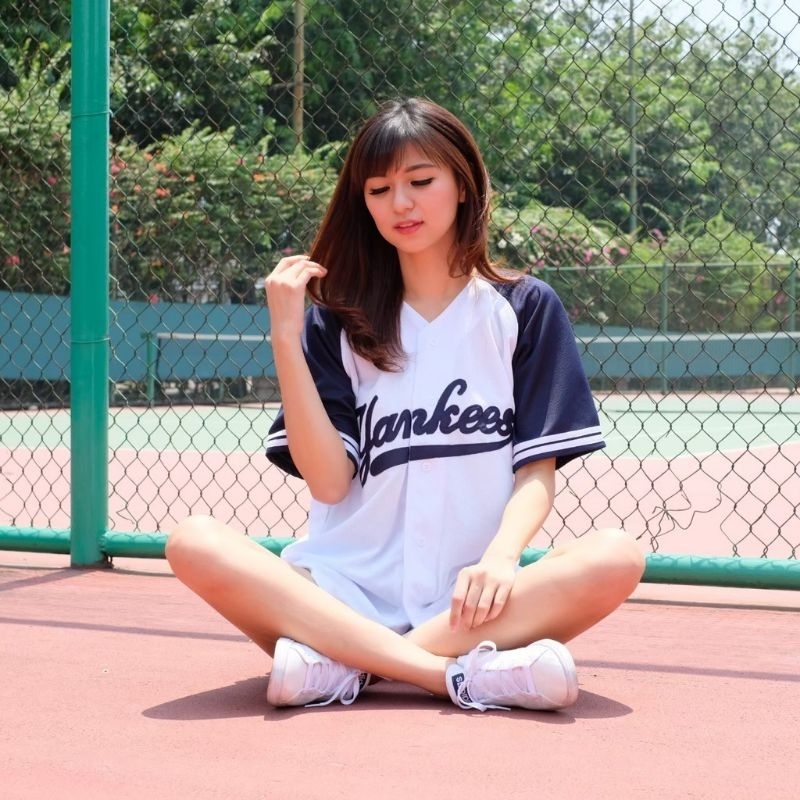atasan pria-wanita Jersey baseball terbaru baju distro Jersey baseball