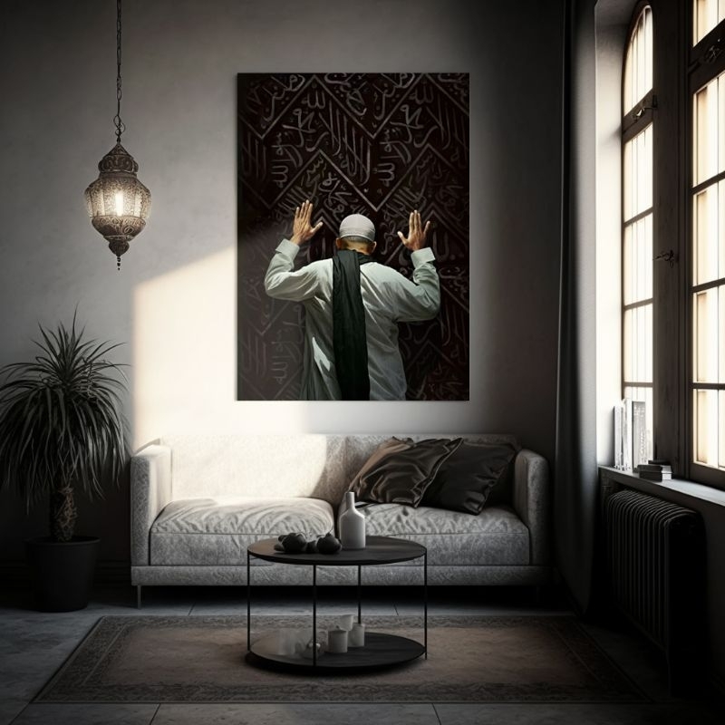 Lukisan Kabah Kaligrafi The Surrender Hiasan Dinding Oil Painting Print di Kanvas