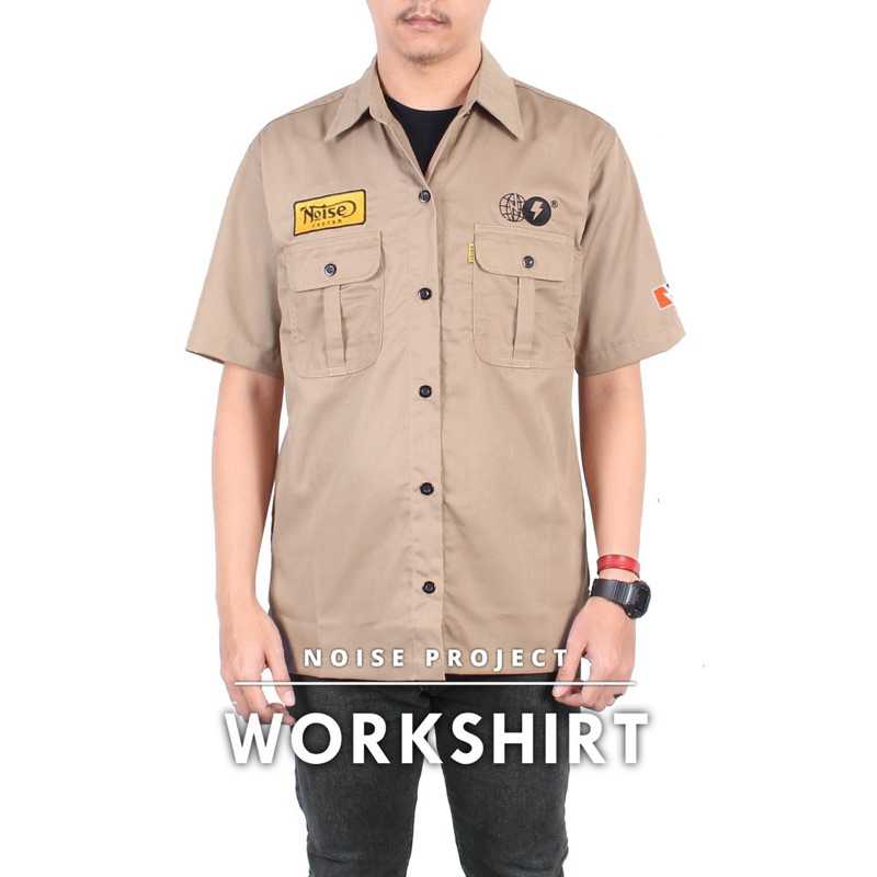 Workshirt Noise Project Kemeja Workshirt Kemeja pria Hijau