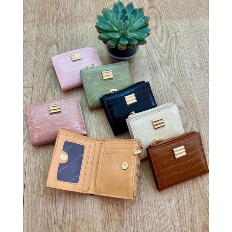 Dompet Lipat Wanita Jimshoney Momo Wallet Card Jims Honey Original - Dompet Kulit Mini Trendi Cardholder Dompet Koin