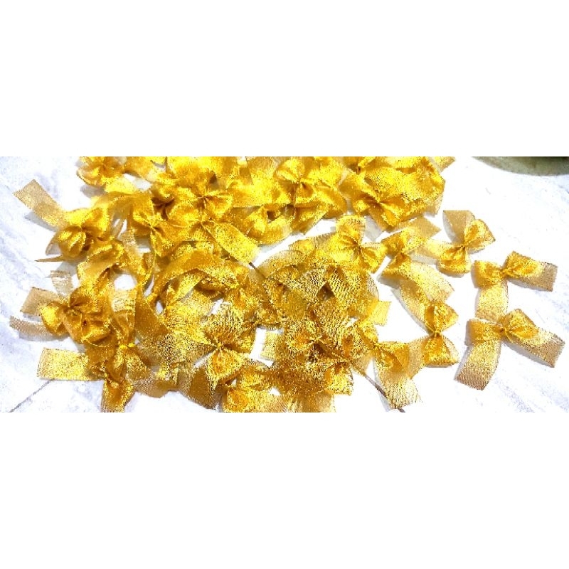

(60pcs) PITA JADI gold 1 pack /pita hampers/pita lebaran memakai pita gold 1/2" (2,5cm)
